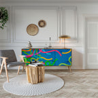 STREAMER TANGLE Aparador de 3 Portas em Efeito Carvalho