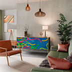 STREAMER TANGLE Aparador de 3 Portas em Efeito Carvalho