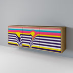 TONE COLLAPSE Aparador de 3 Portas em Efeito Carvalho