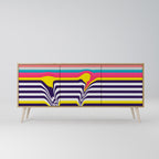 TONE COLLAPSE Aparador de 3 Portas em Efeito Carvalho