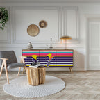 TONE COLLAPSE Aparador de 3 Portas em Efeito Carvalho