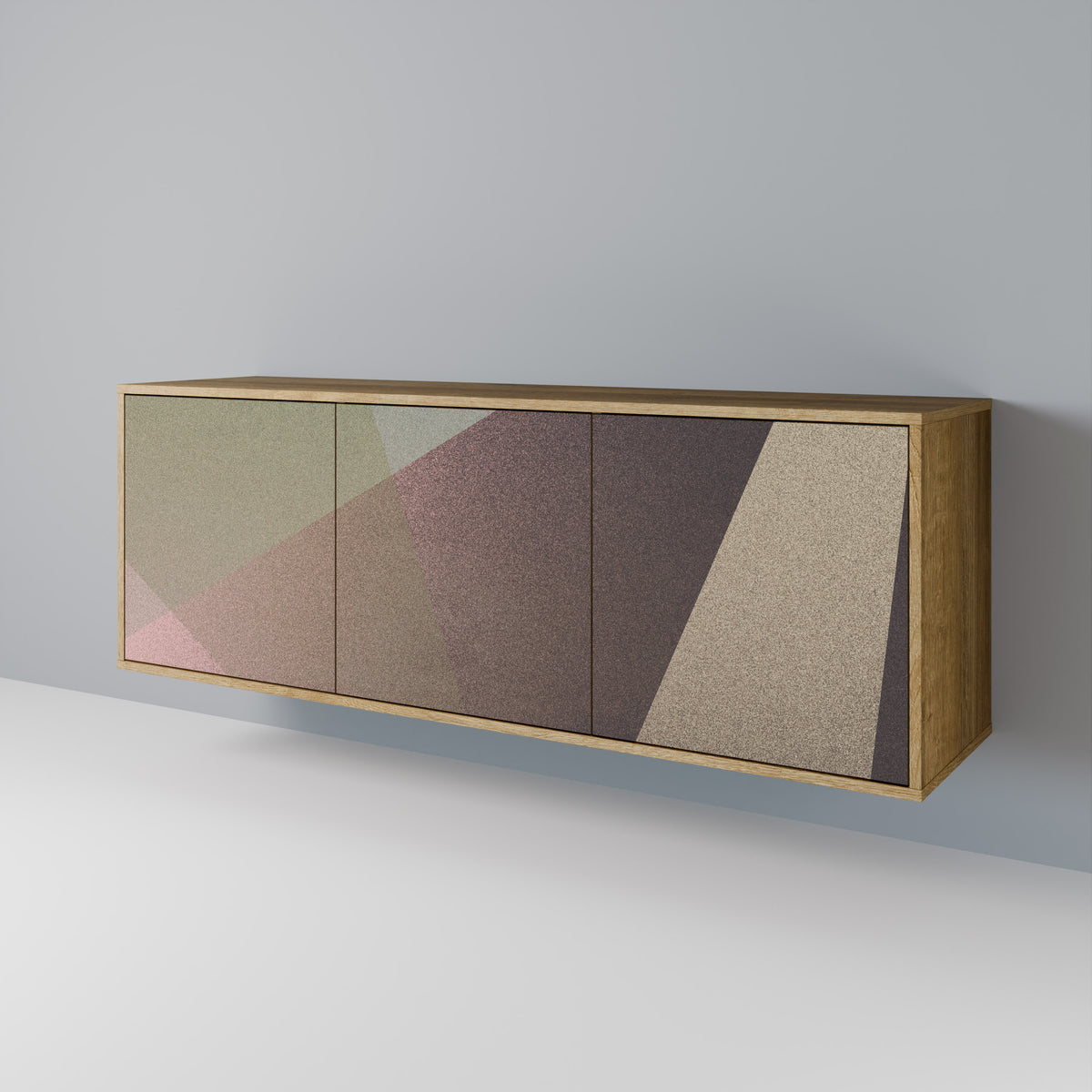 BEIGE GEOMETRY Aparador de 3 Portas