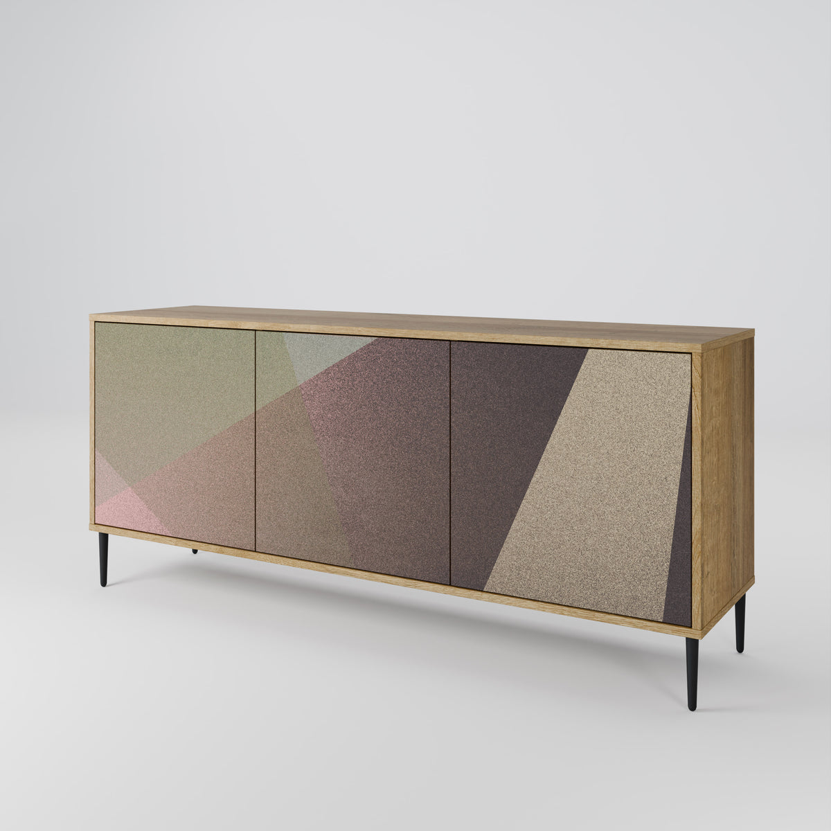 BEIGE GEOMETRY Aparador de 3 Portas