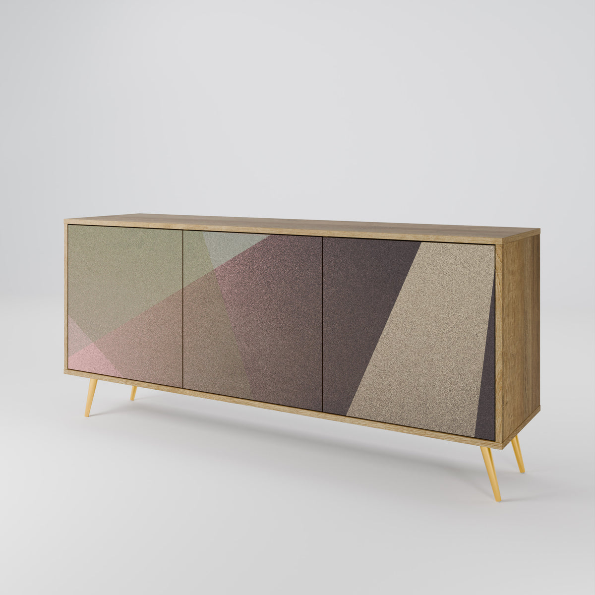 BEIGE GEOMETRY Aparador de 3 Portas