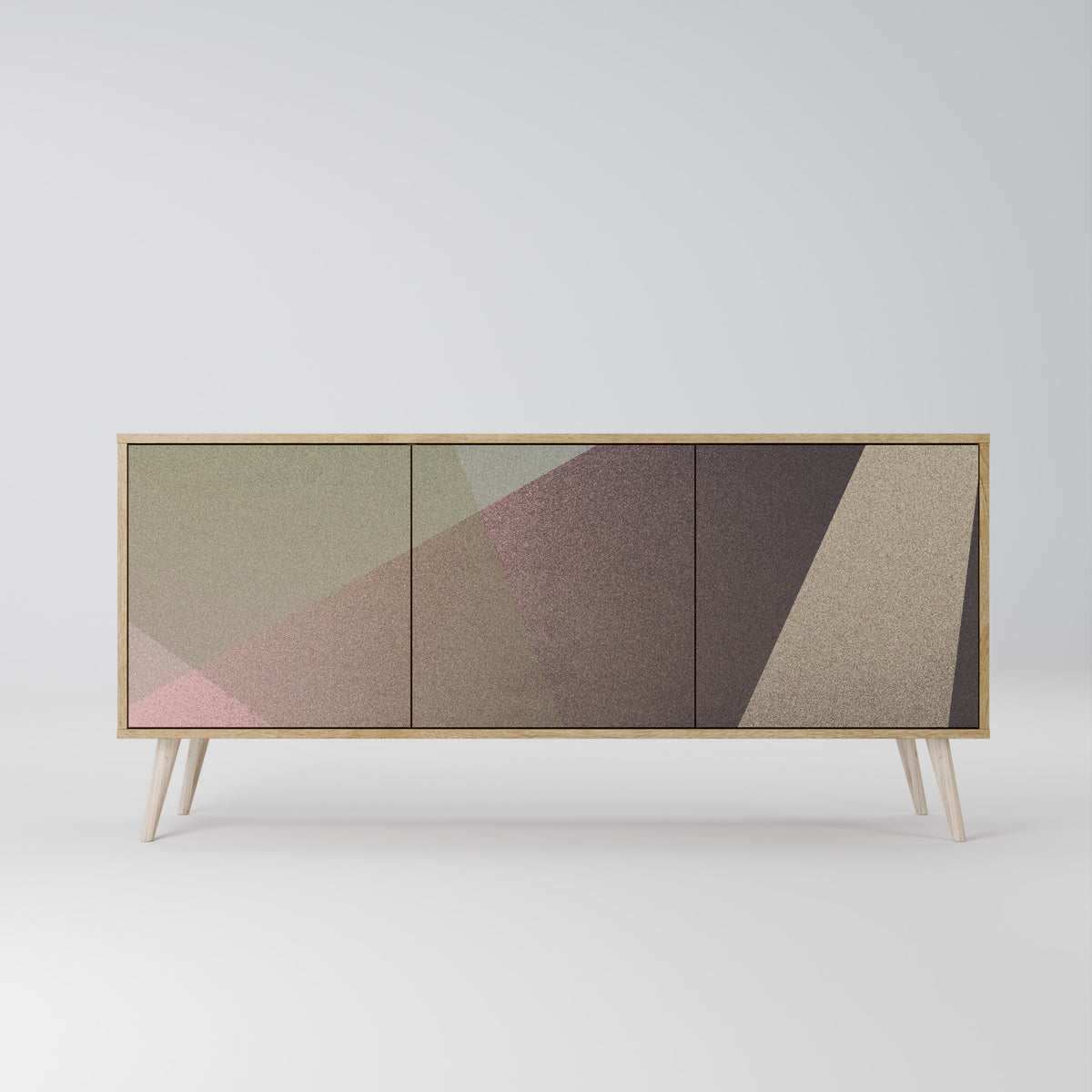 BEIGE GEOMETRY Aparador de 3 Portas
