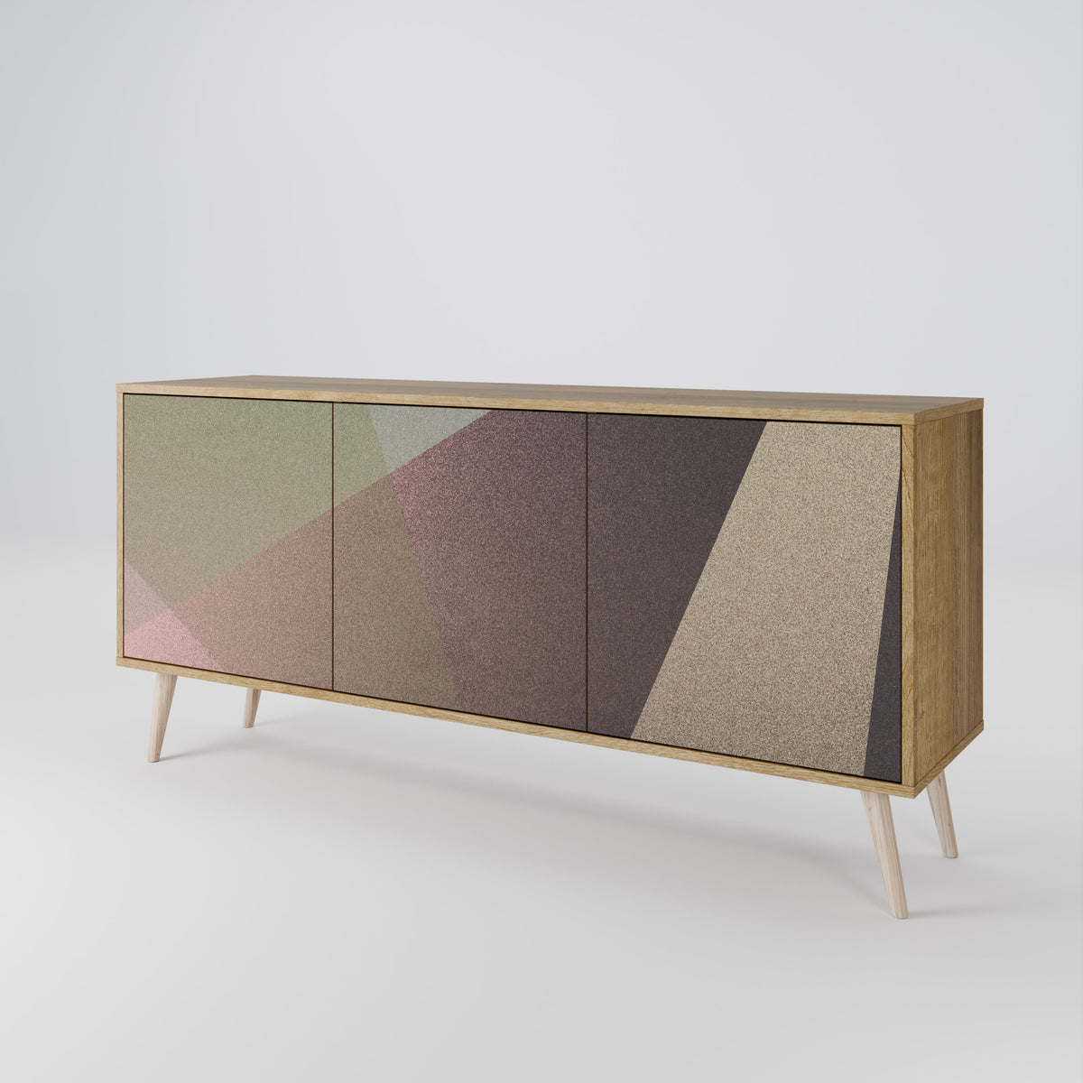 BEIGE GEOMETRY Aparador de 3 Portas