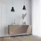 BEIGE GEOMETRY Aparador de 3 Portas em Efeito Carvalho