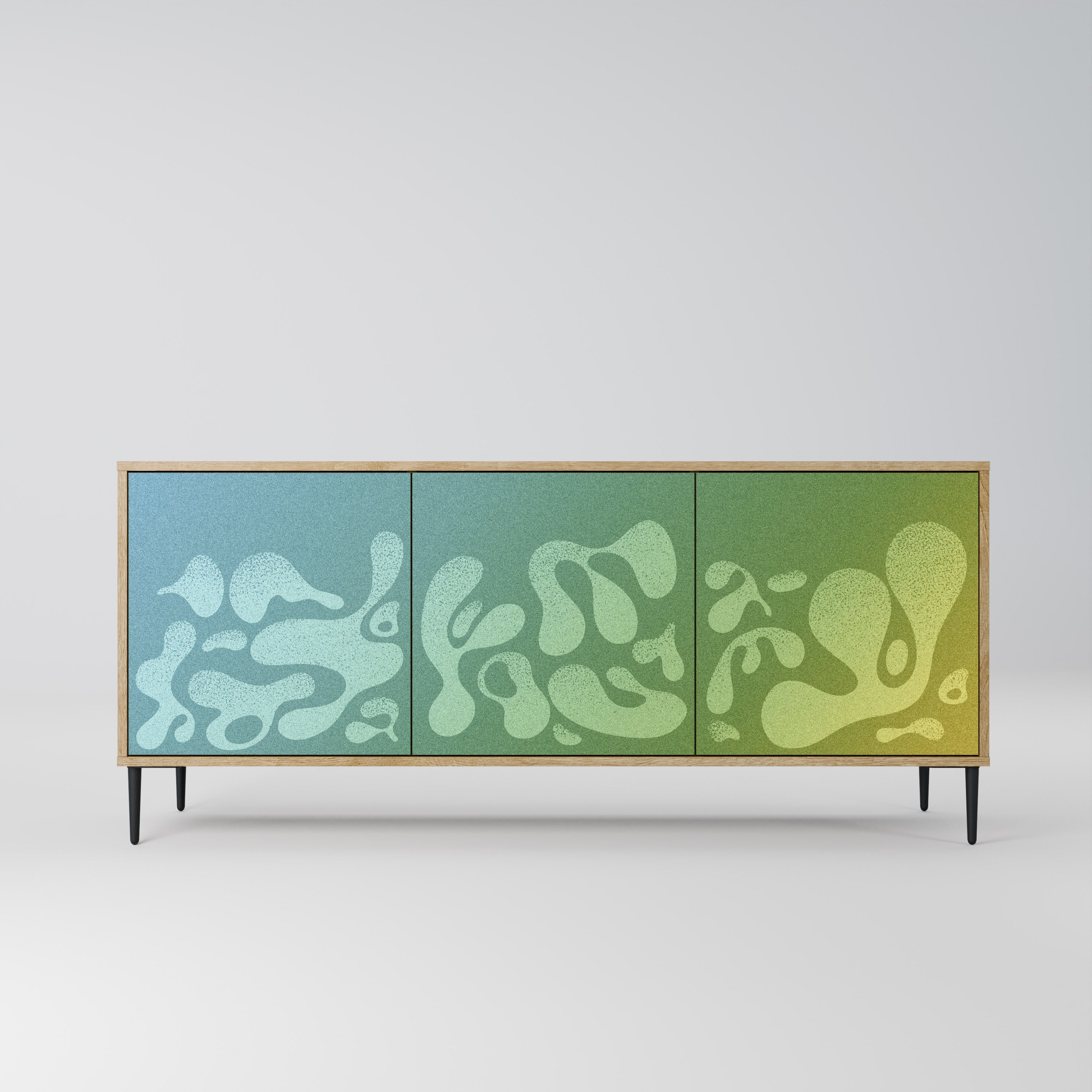 IRREGULAR BLUE Aparador de 3 Portas em Efeito Carvalho