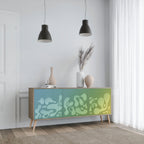 IRREGULAR BLUE Aparador de 3 Portas em Efeito Carvalho