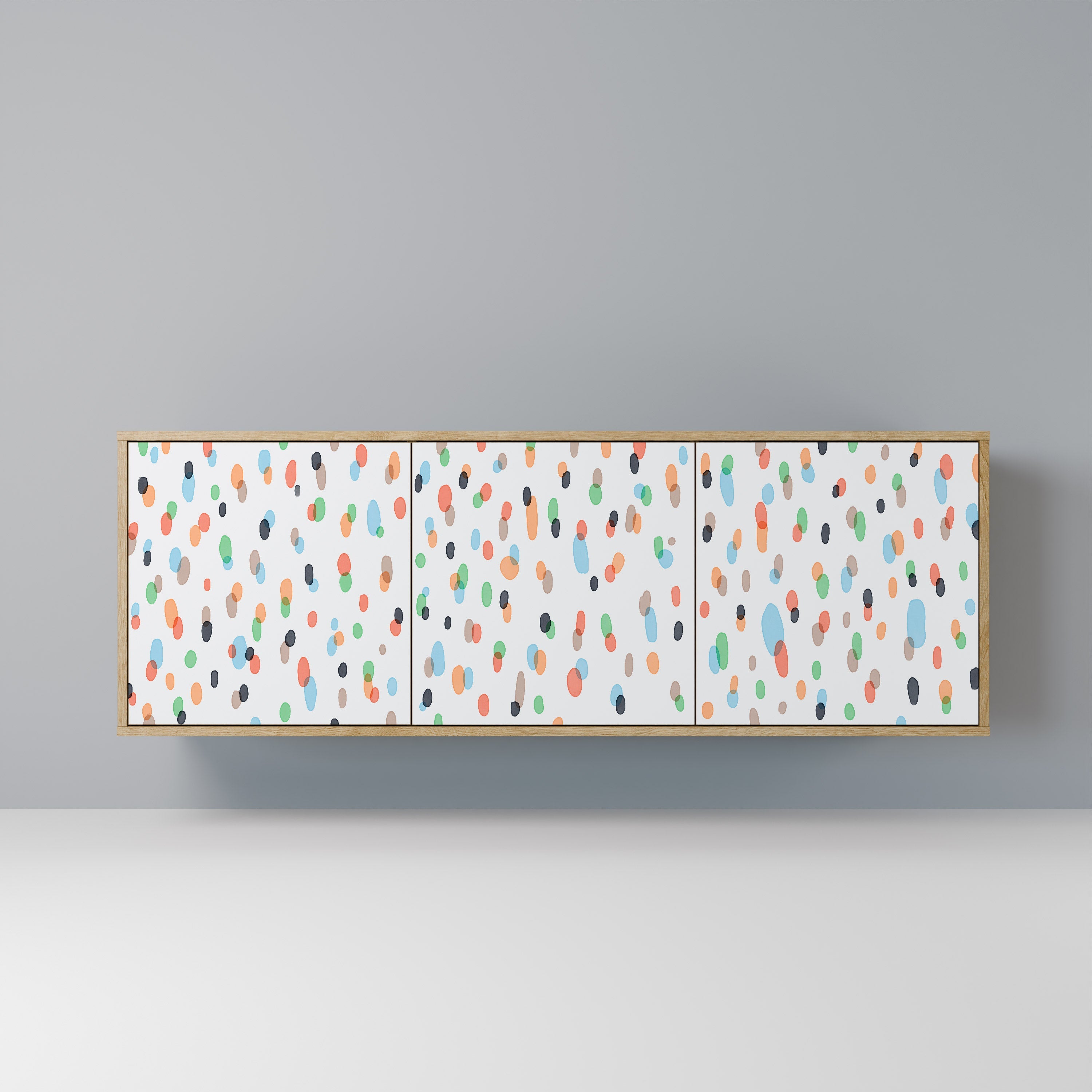 ENERGETIC SPOTS Aparador de 3 Portas em Efeito Carvalho