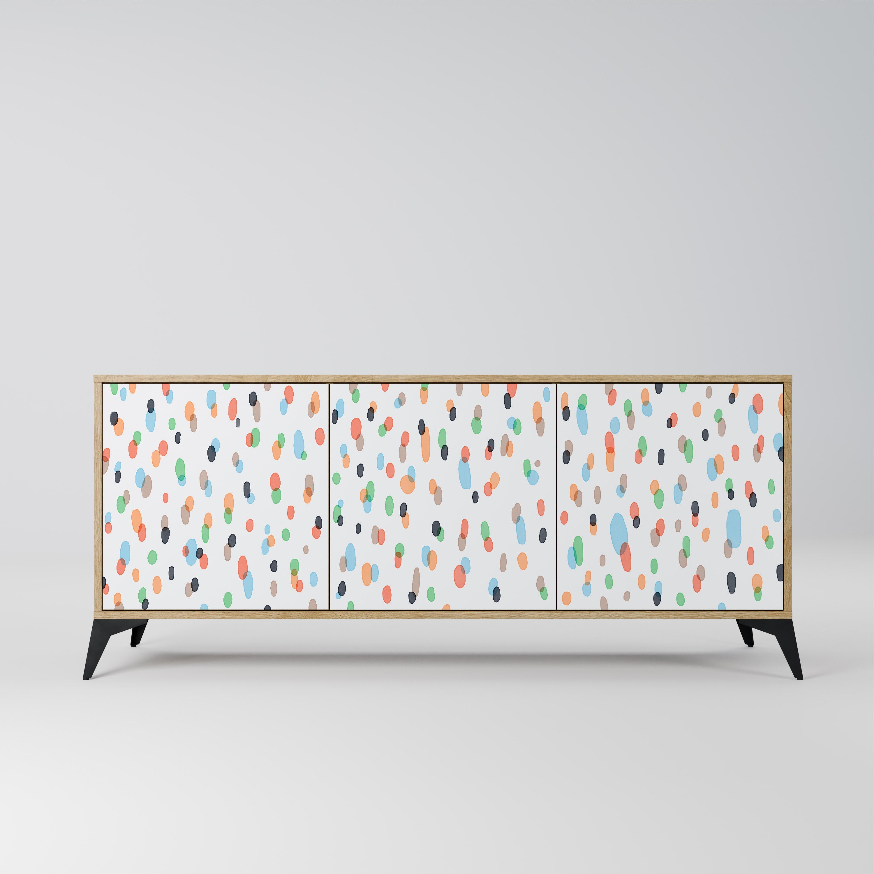 ENERGETIC SPOTS Aparador de 3 Portas em Efeito Carvalho