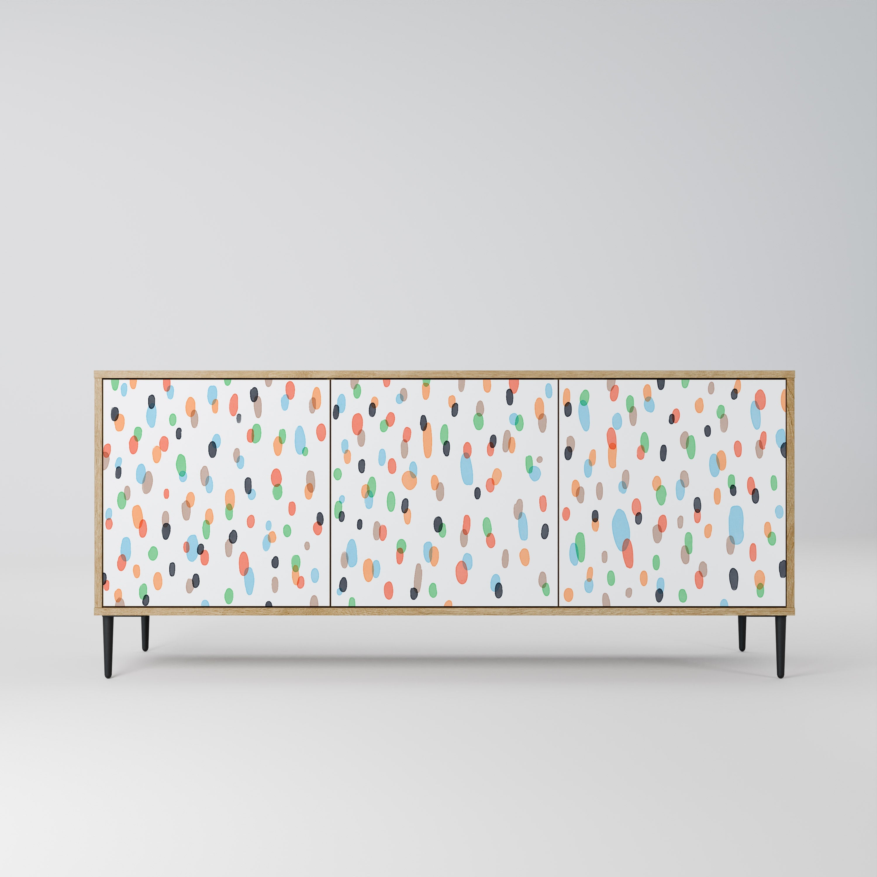 ENERGETIC SPOTS Aparador de 3 Portas em Efeito Carvalho