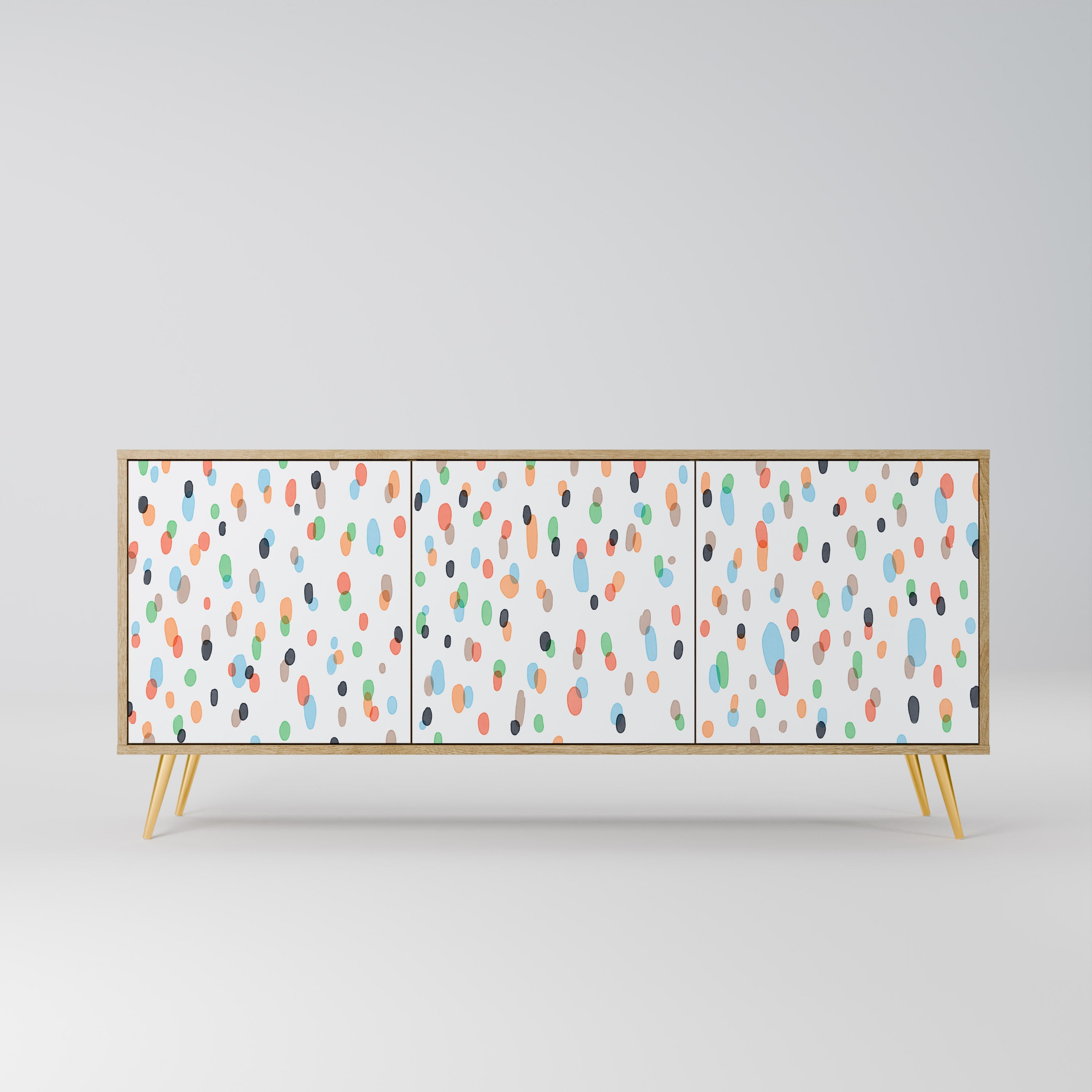 ENERGETIC SPOTS Aparador de 3 Portas em Efeito Carvalho