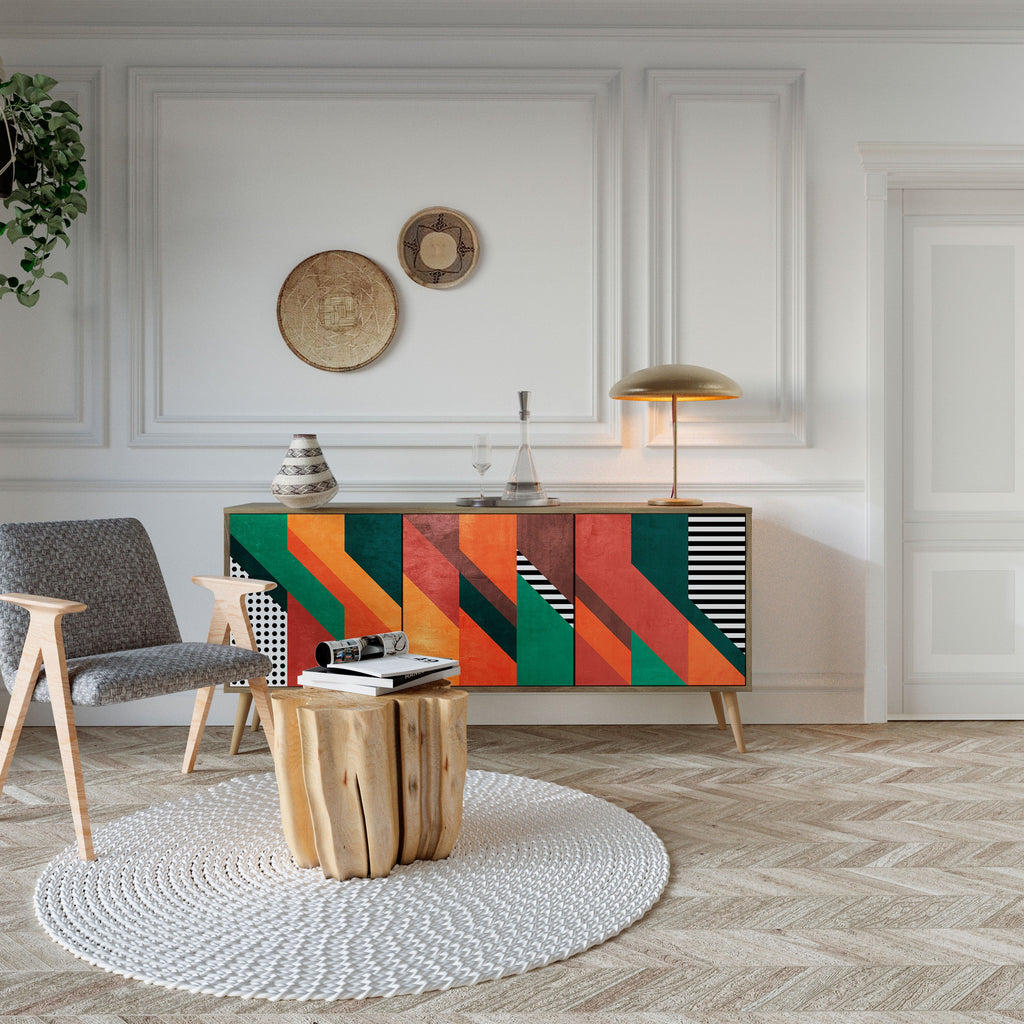 MAKESHIFT ARTISTRY 3-Door Sideboard in Oak Effect