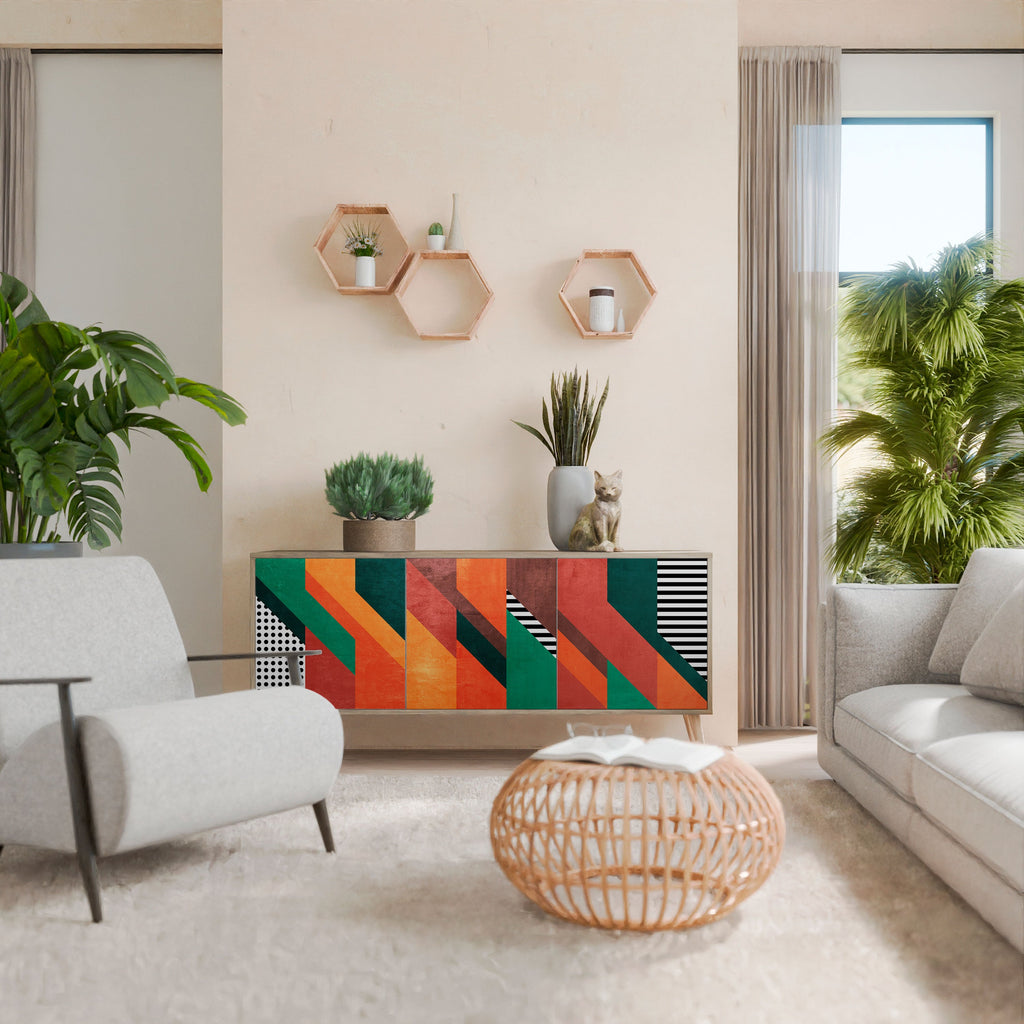 MAKESHIFT ARTISTRY 3-Door Sideboard in Oak Effect