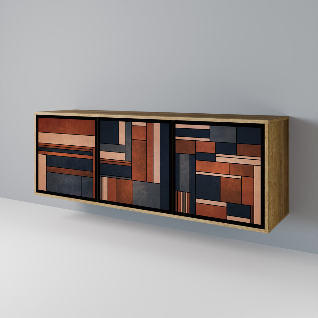 INTREPID FORMATION Aparador de 3 Portas em Efeito Carvalho