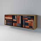 INTREPID FORMATION Aparador de 3 Portas em Efeito Carvalho