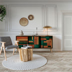 EARTHY FIGURES Aparador de 3 Portas em Efeito Carvalho