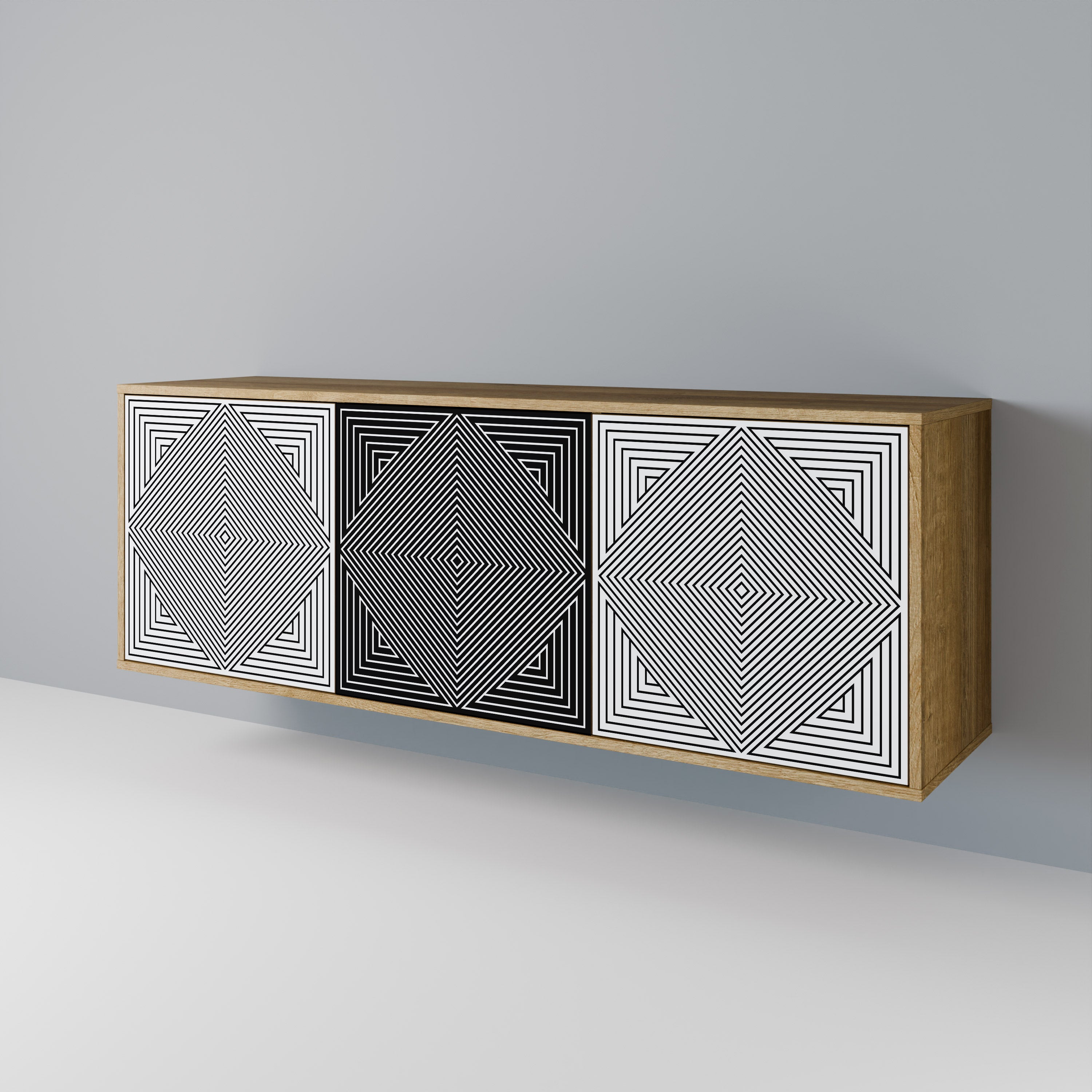 POLYGON ILLUSION Aparador de 3 Portas
