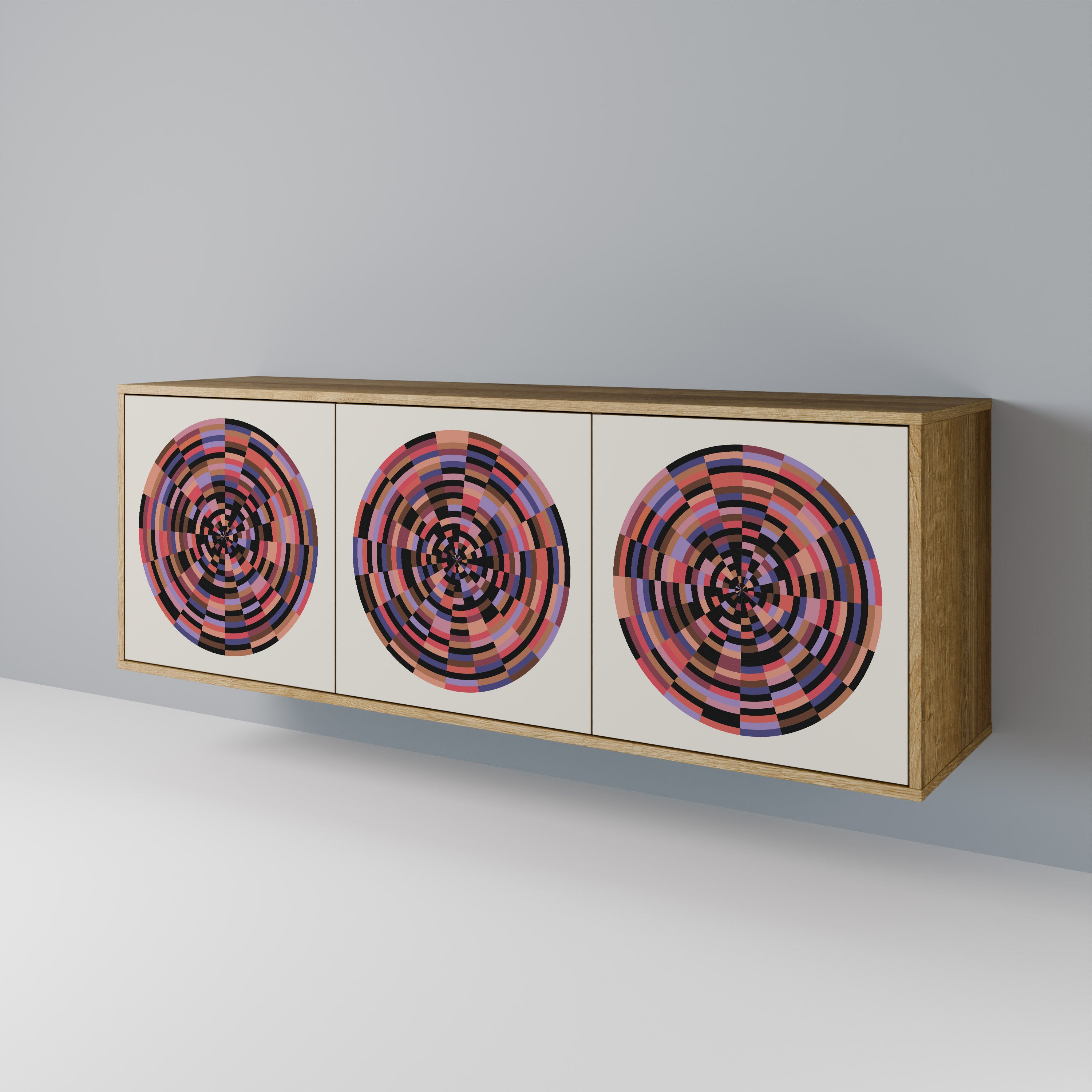 BROWN CIRCLES Aparador de 3 Portas