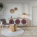 BROWN CIRCLES Aparador de 3 Portas em Efeito Carvalho