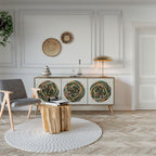 GREEN CIRCLES Aparador de 3 Portas em Efeito Carvalho