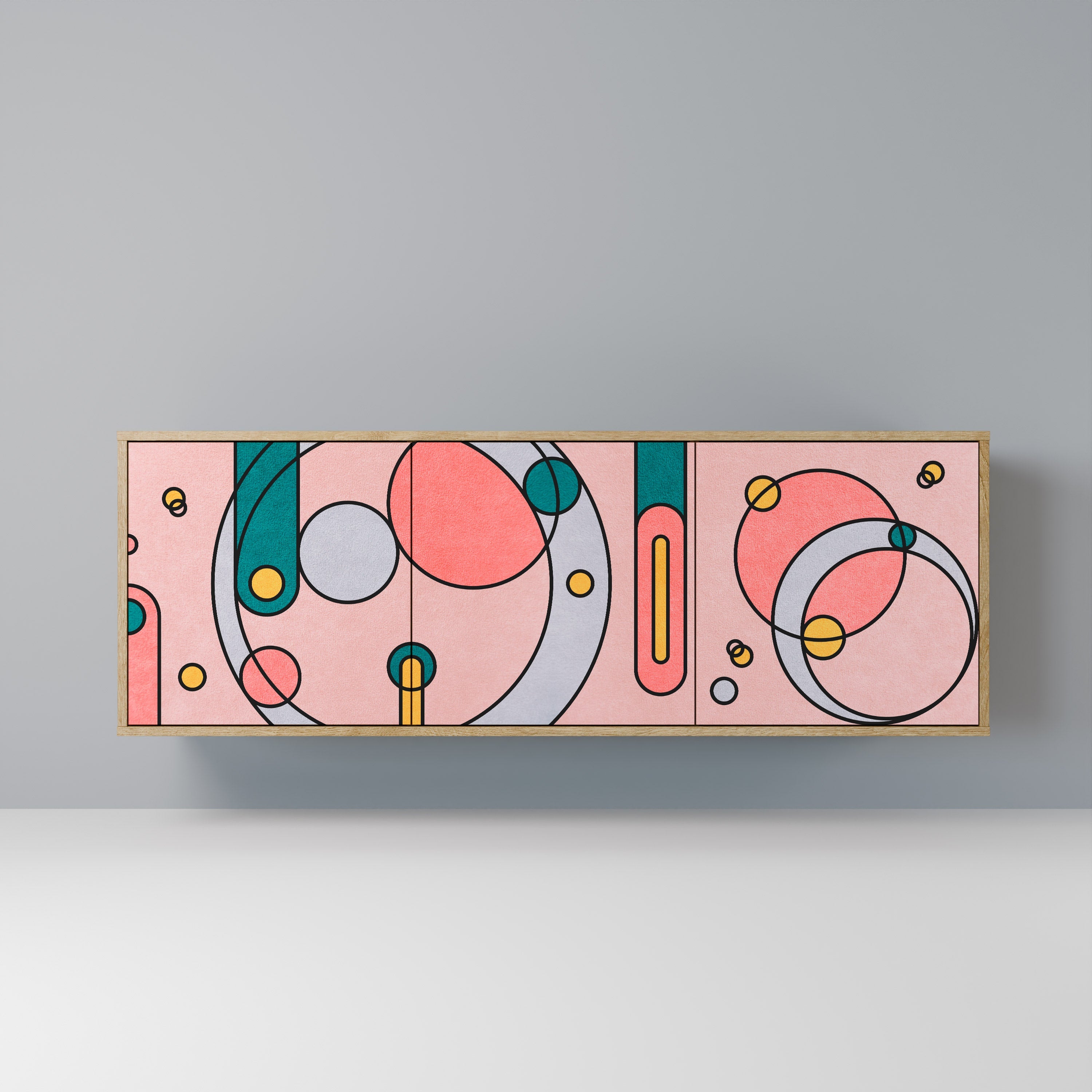 GOSSAMER ECHOES Aparador de 3 Portas em Efeito Carvalho