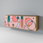 GOSSAMER ECHOES Aparador de 3 Portas em Efeito Carvalho