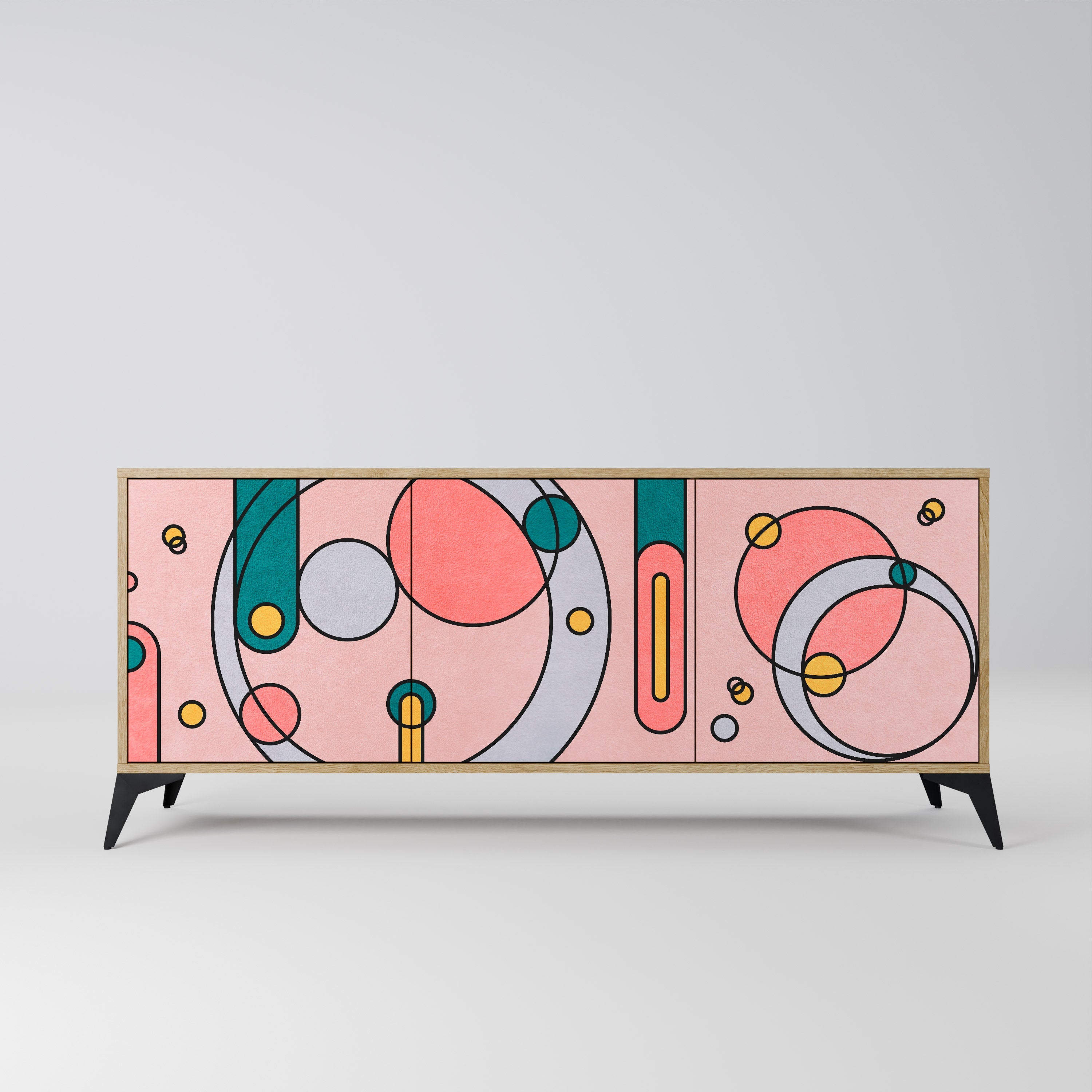 GOSSAMER ECHOES Aparador de 3 Portas em Efeito Carvalho