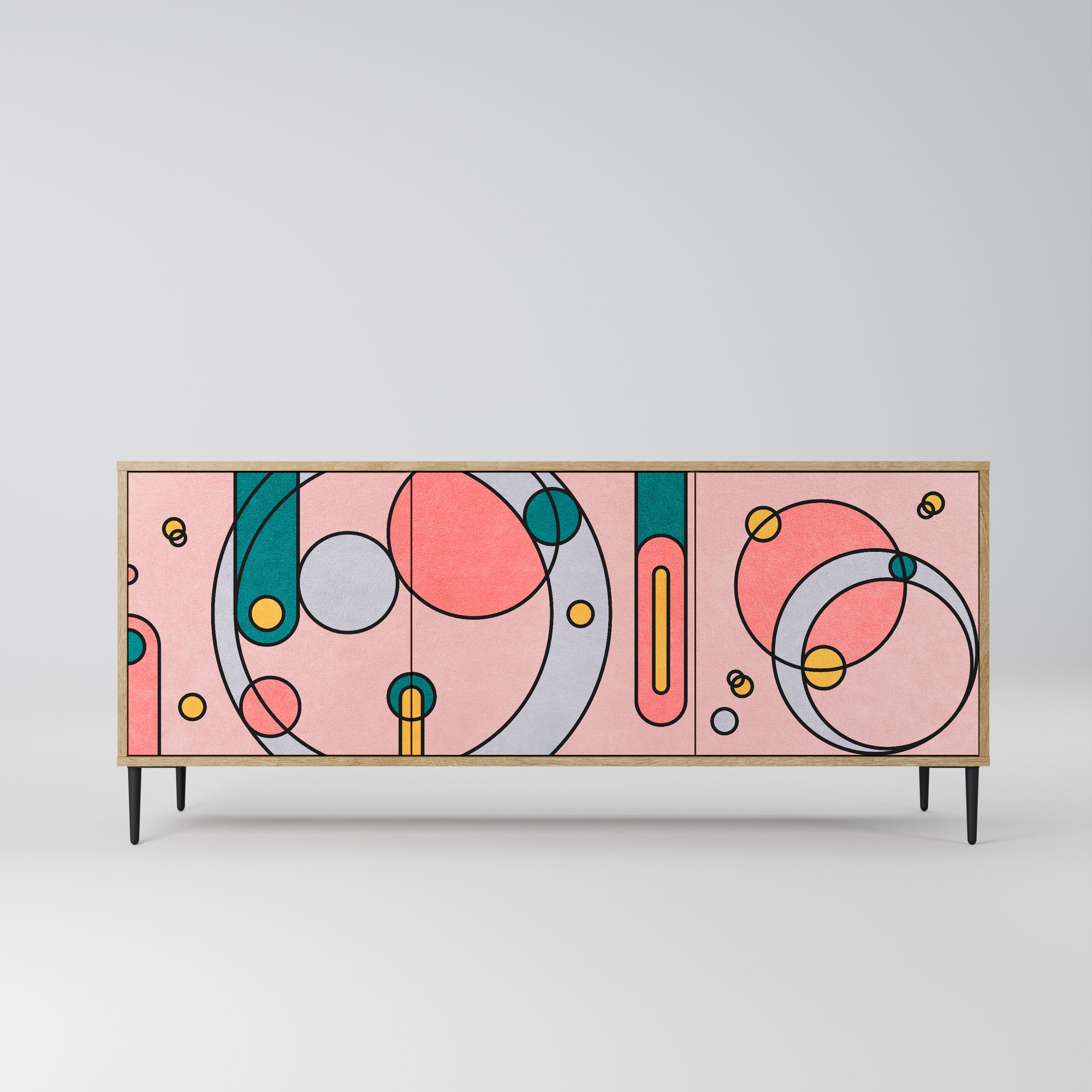 GOSSAMER ECHOES Aparador de 3 Portas em Efeito Carvalho