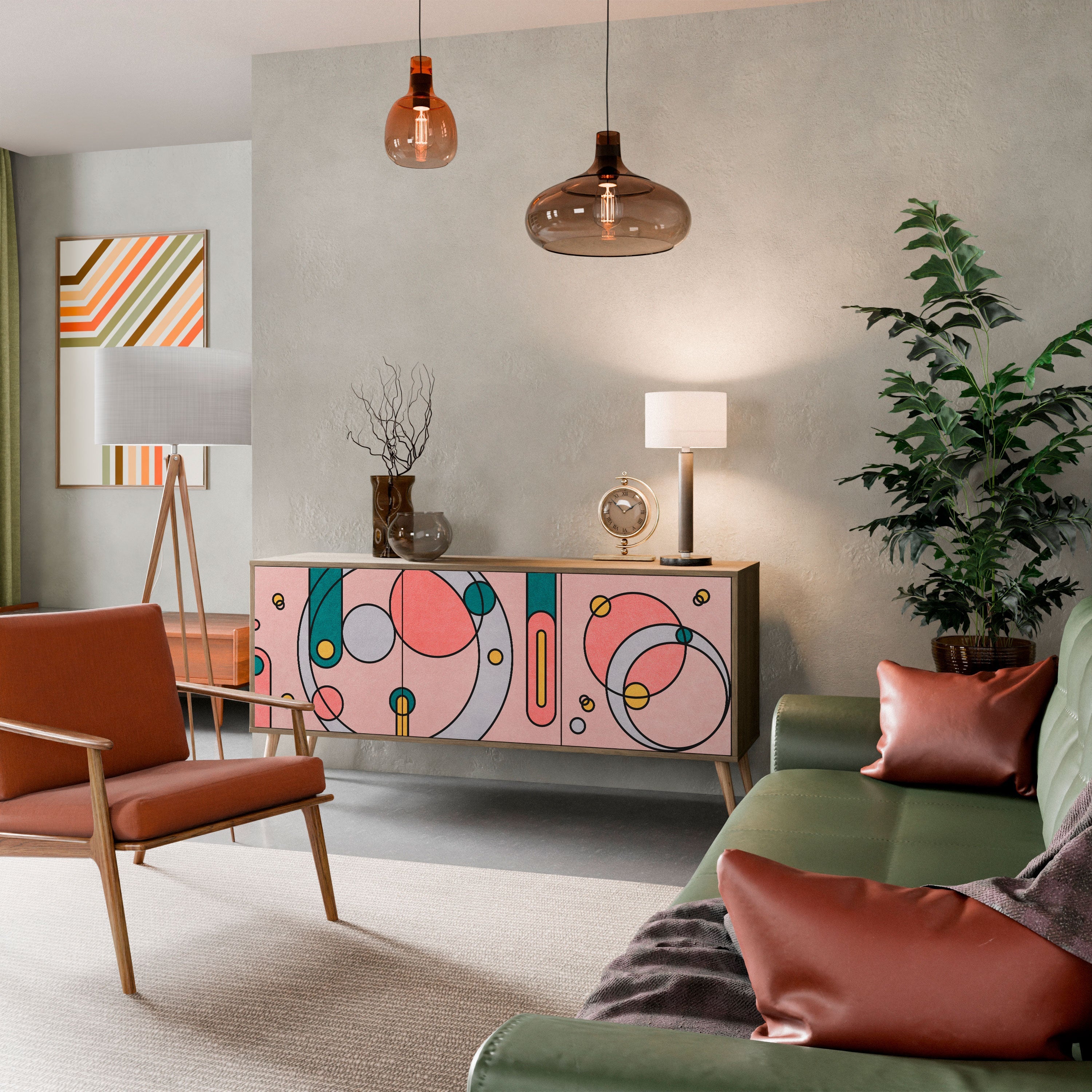 GOSSAMER ECHOES Aparador de 3 Portas em Efeito Carvalho