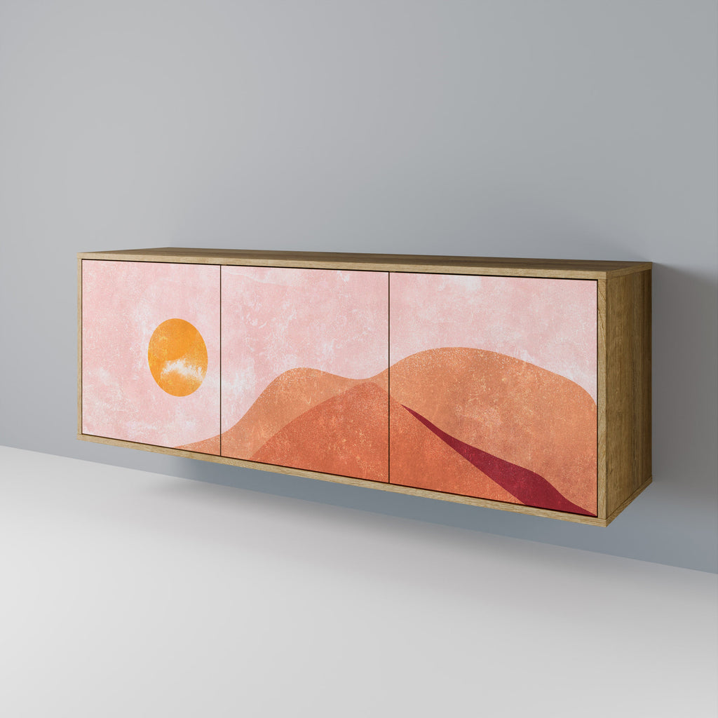 LUMINOUS SUNLIGHT Aparador de 3 Portas em Efeito Carvalho