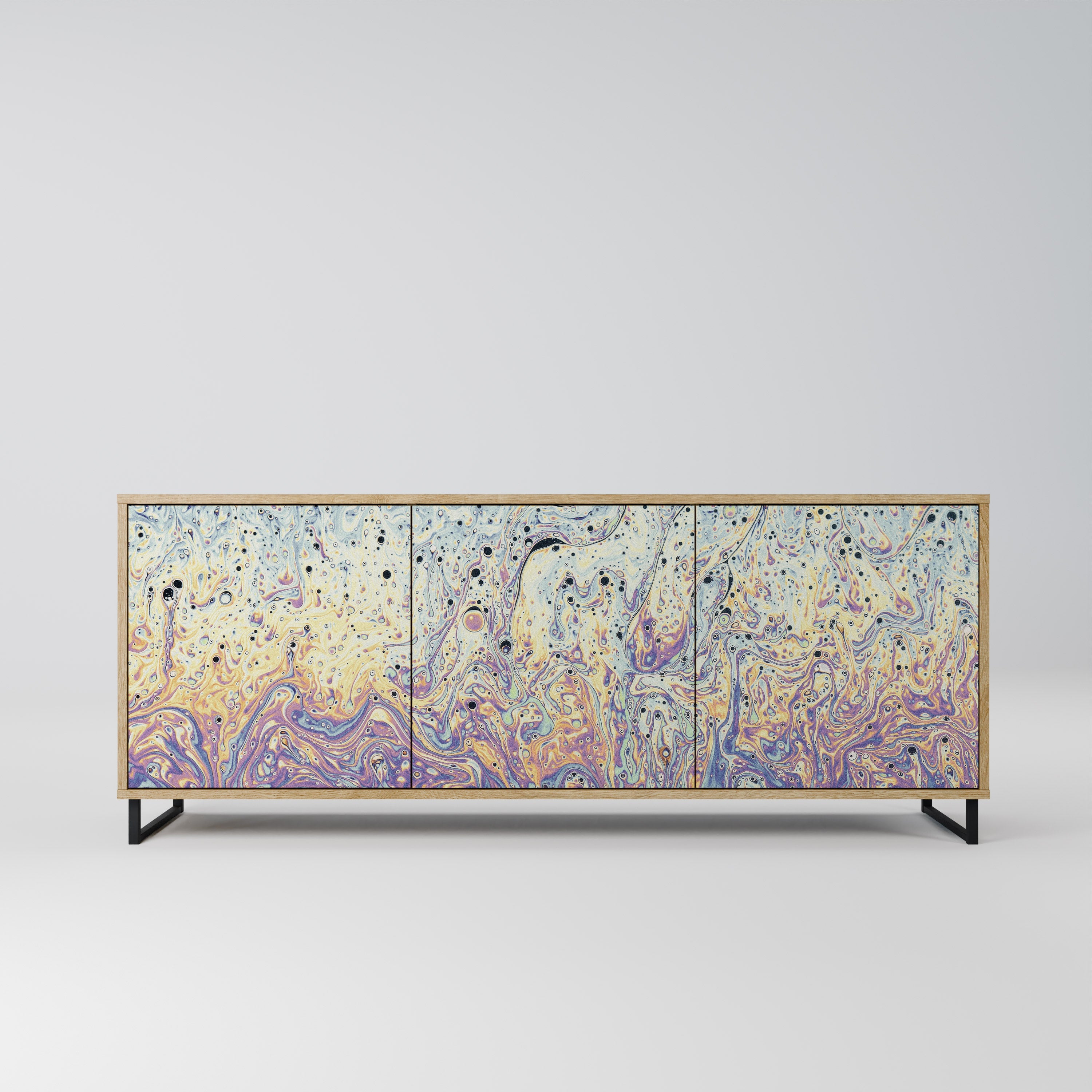 MOSAIC OF COLORS Aparador de 3 Portas em Efeito Carvalho