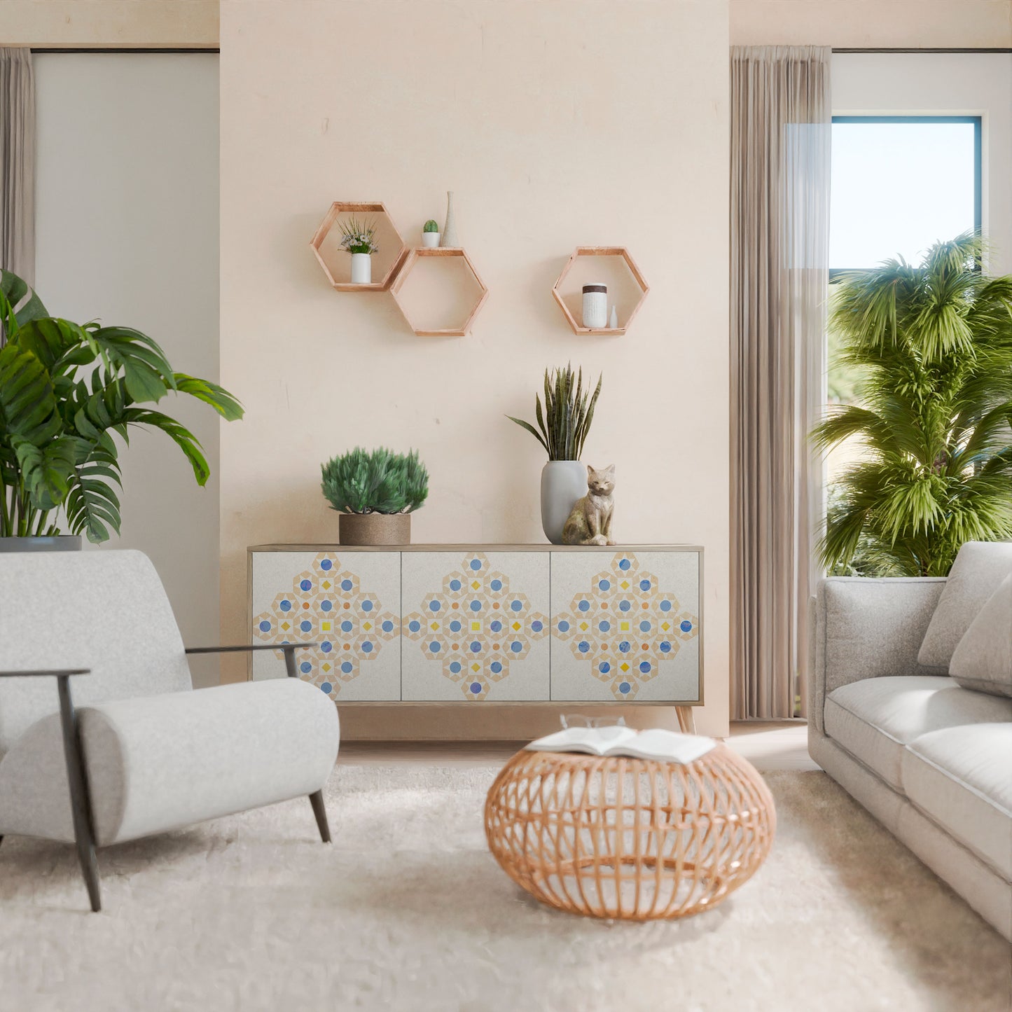 PATTERNED PRISM 3-Door Sideboard