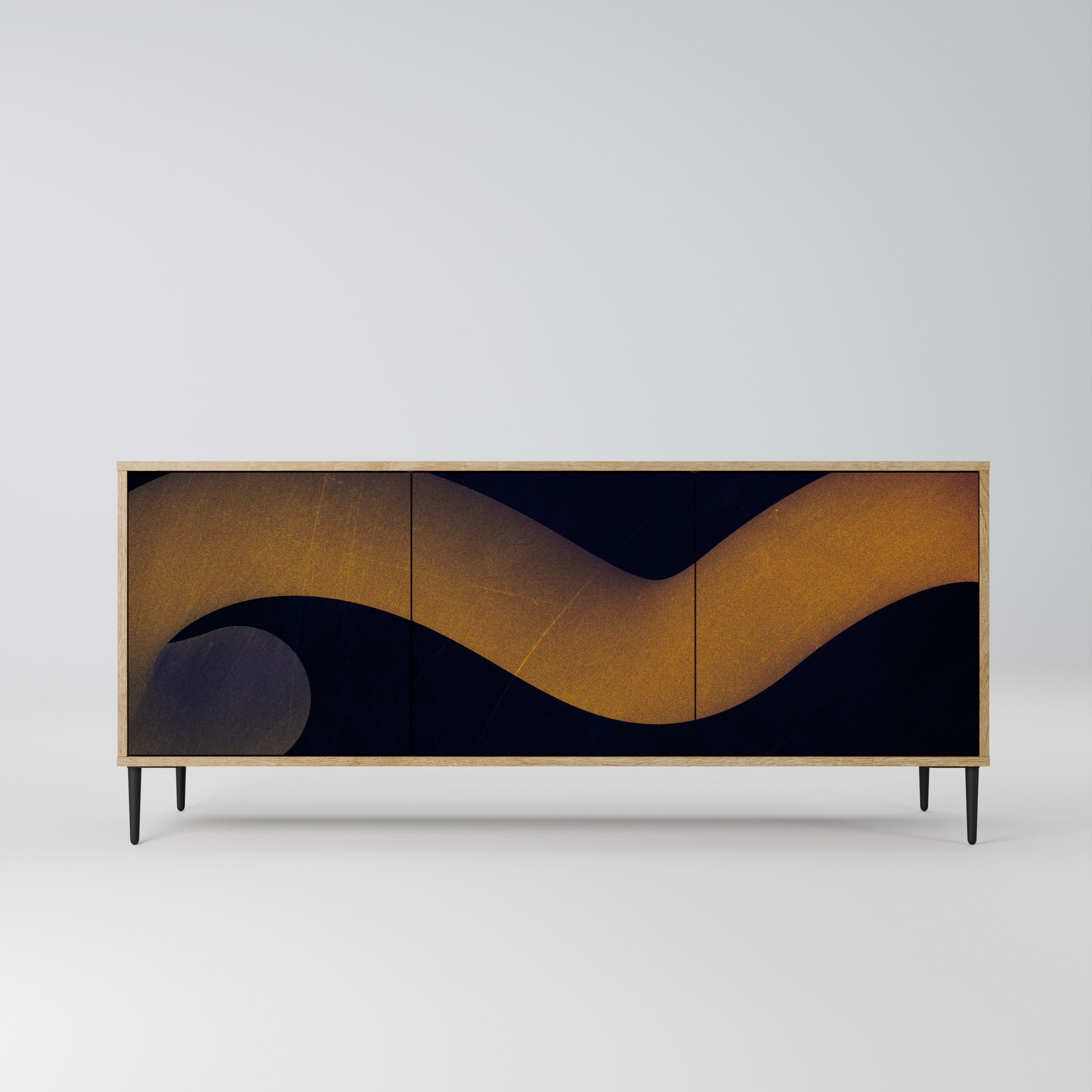 HOLLOW TIME Aparador de 3 Portas em Efeito Carvalho