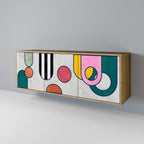 COOL STORY Aparador de 3 Portas em Efeito Carvalho