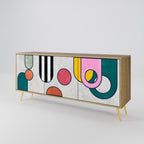 COOL STORY Aparador de 3 Portas em Efeito Carvalho