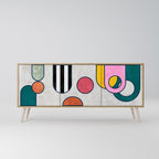 COOL STORY Aparador de 3 Portas em Efeito Carvalho