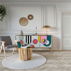 COOL STORY Aparador de 3 Portas em Efeito Carvalho