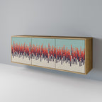 CHROMA CONTOURS Aparador de 3 Portas em Efeito Carvalho