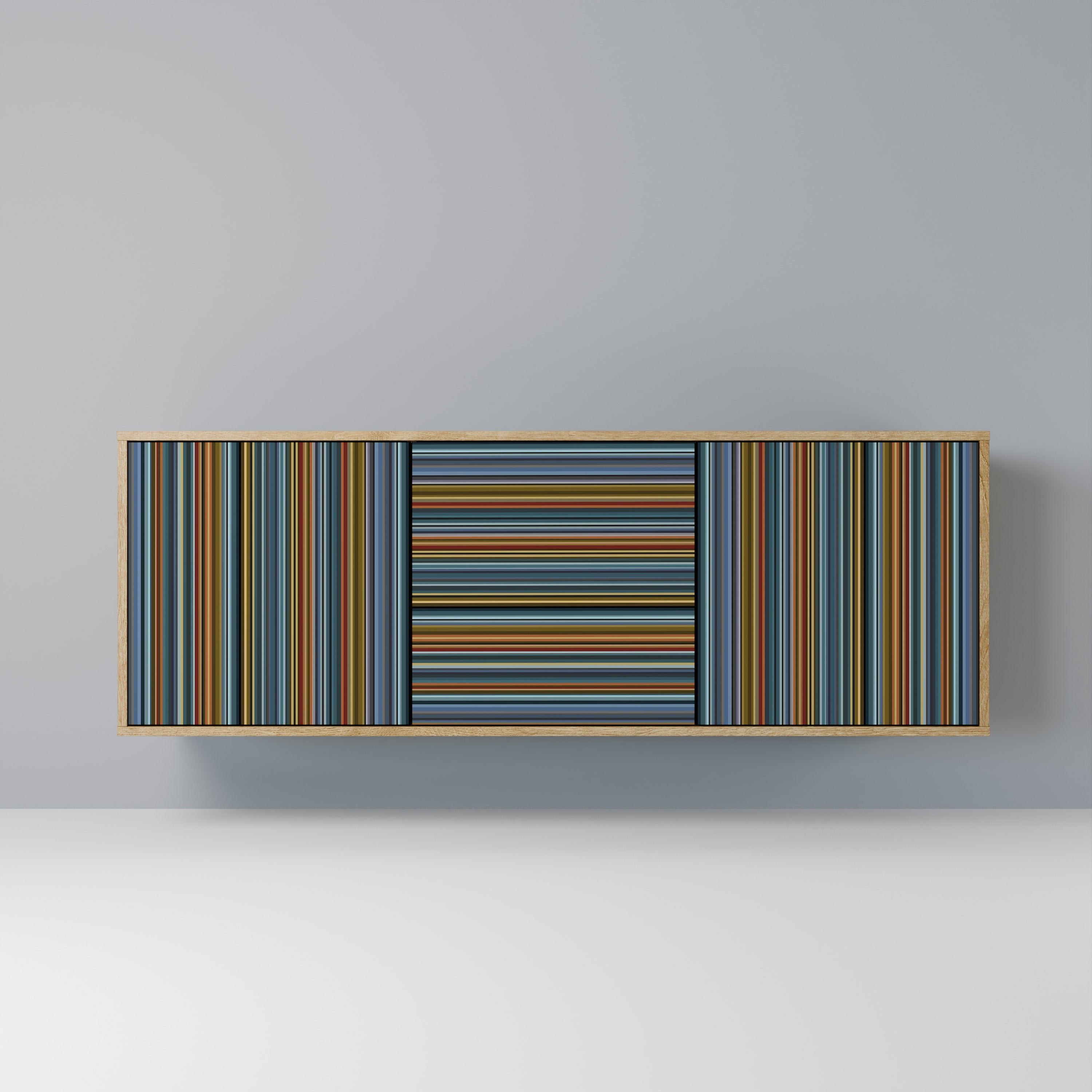 LINEOUT SPECTRUM Aparador de 3 Portas em Efeito Carvalho