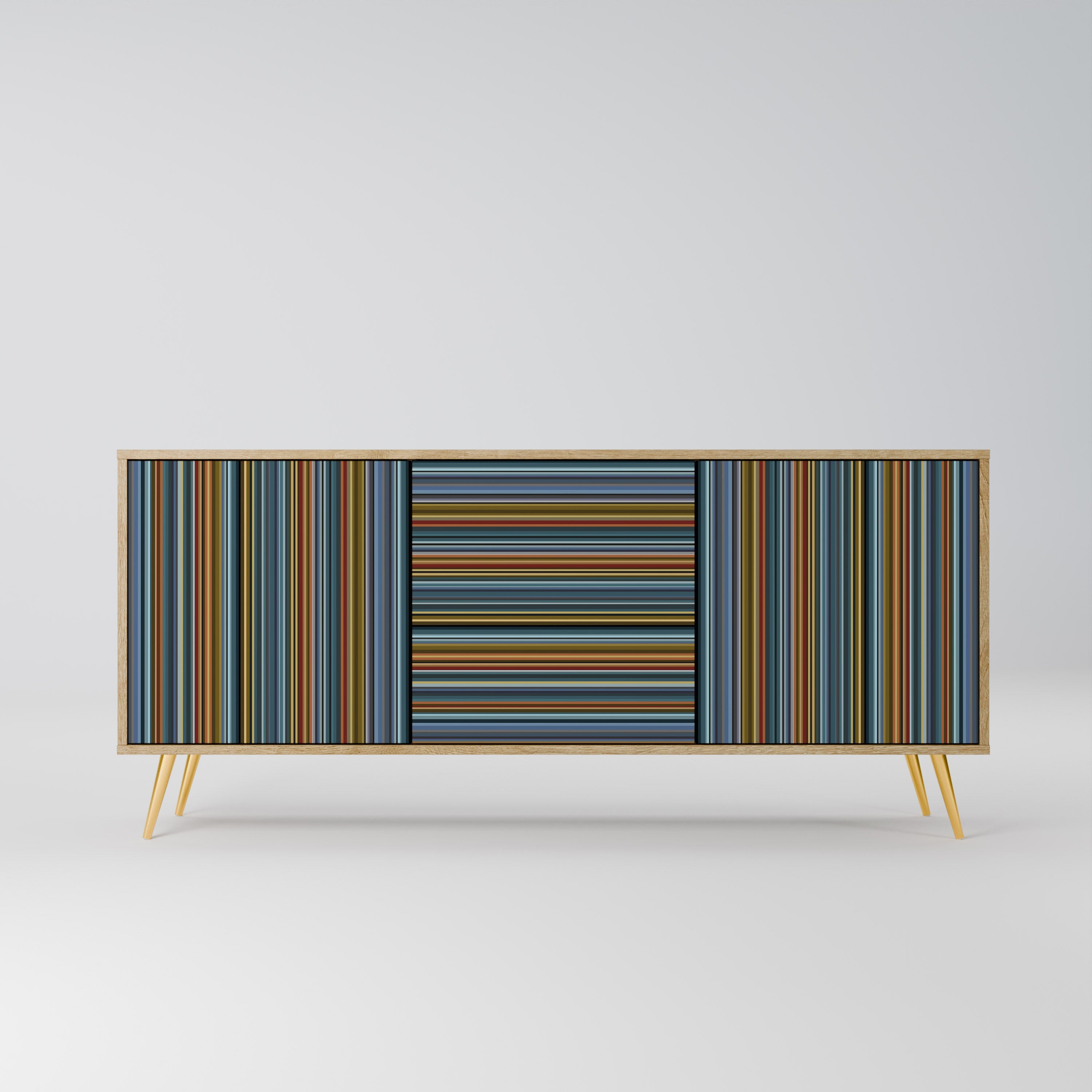 LINEOUT SPECTRUM Aparador de 3 Portas em Efeito Carvalho