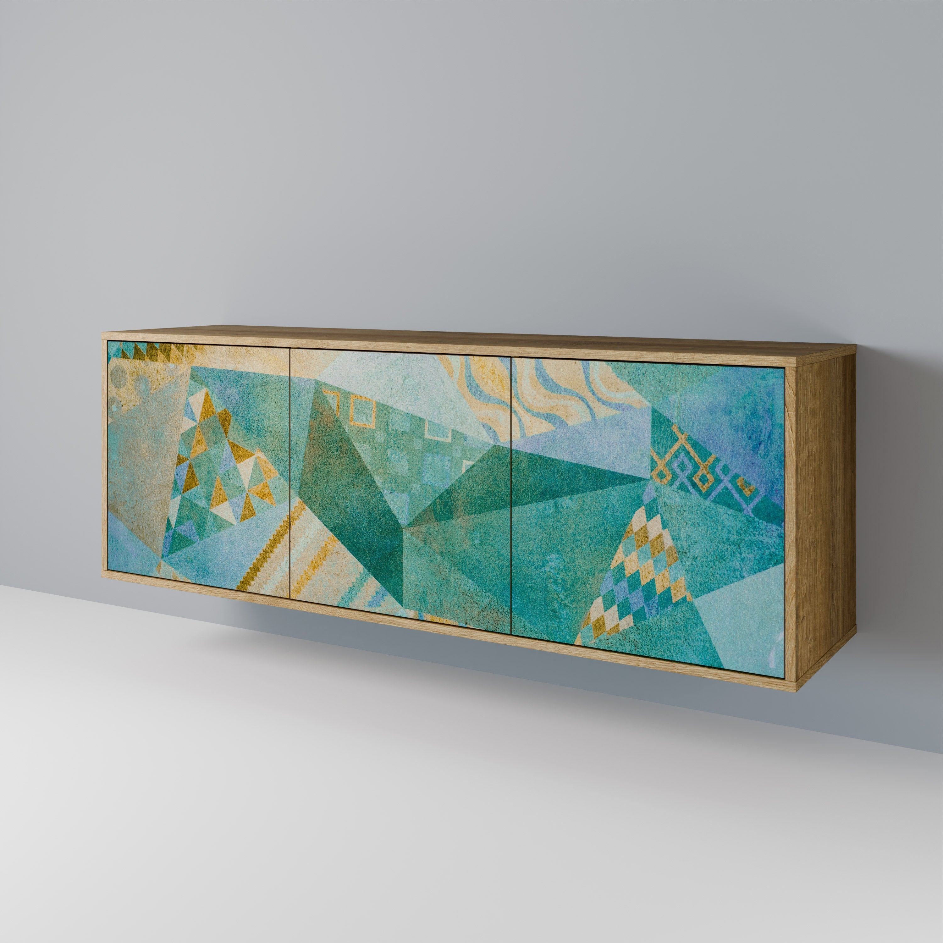 SPECTRUM SPLENDOR Aparador de 3 Portas em Efeito Carvalho