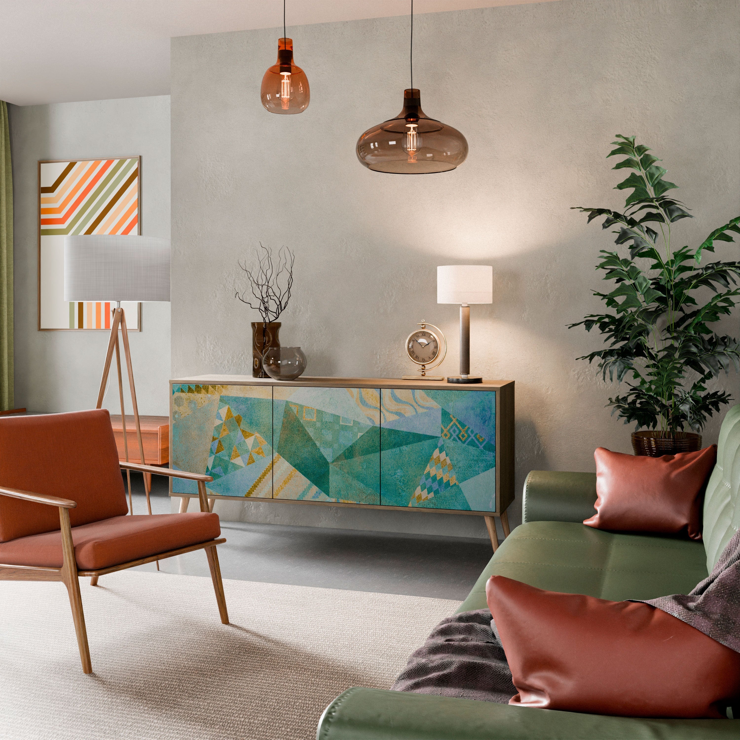 SPECTRUM SPLENDOR Aparador de 3 Portas em Efeito Carvalho