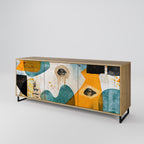 ABSTRACT FACES Aparador de 3 Portas em Efeito Carvalho