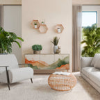 WATERCOLOUR PEAKS Aparador de 3 Portas em Efeito Carvalho