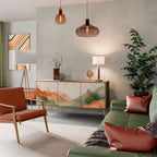 WATERCOLOUR PEAKS Aparador de 3 Portas em Efeito Carvalho