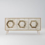 HEXAGONAL SHAPES Aparador de 3 Portas em Efeito Carvalho