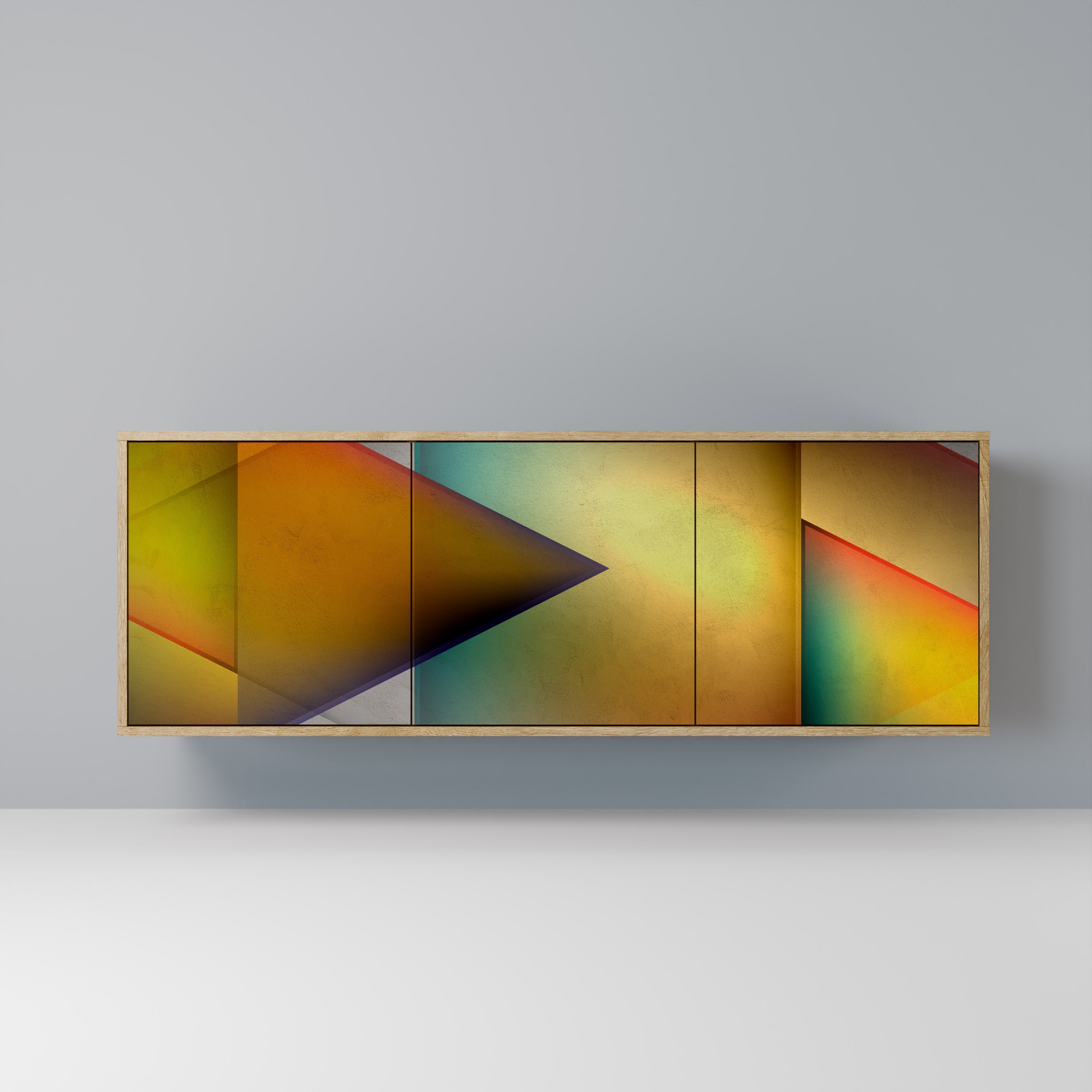 PIERCING SHARPNESS Aparador de 3 Portas em Efeito Carvalho