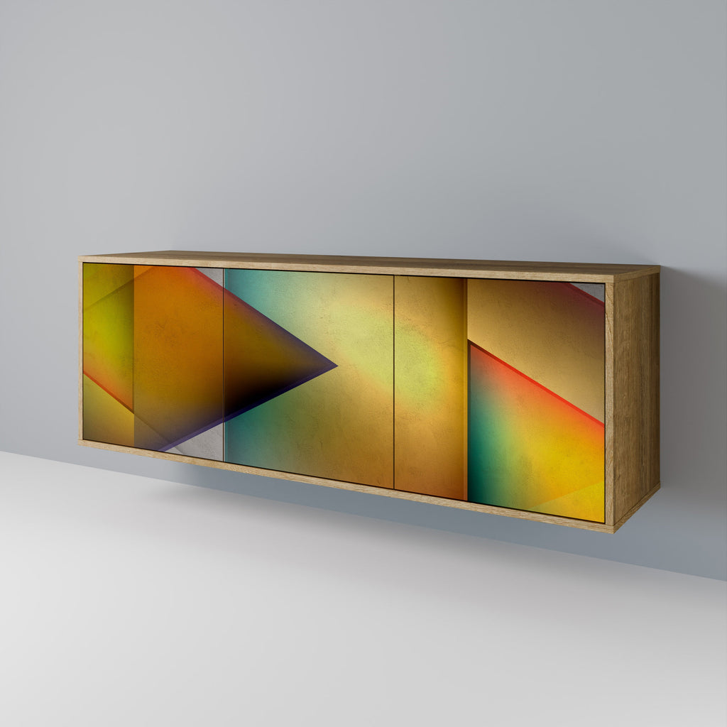 PIERCING SHARPNESS Aparador de 3 Portas em Efeito Carvalho